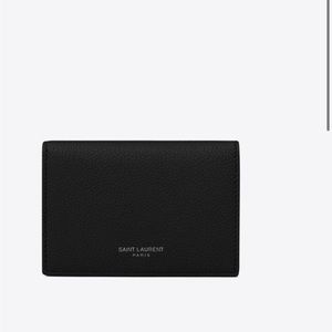SAINT LAURENT PARIS BUSINESS CARD CASE IN GRAINED LEATHER